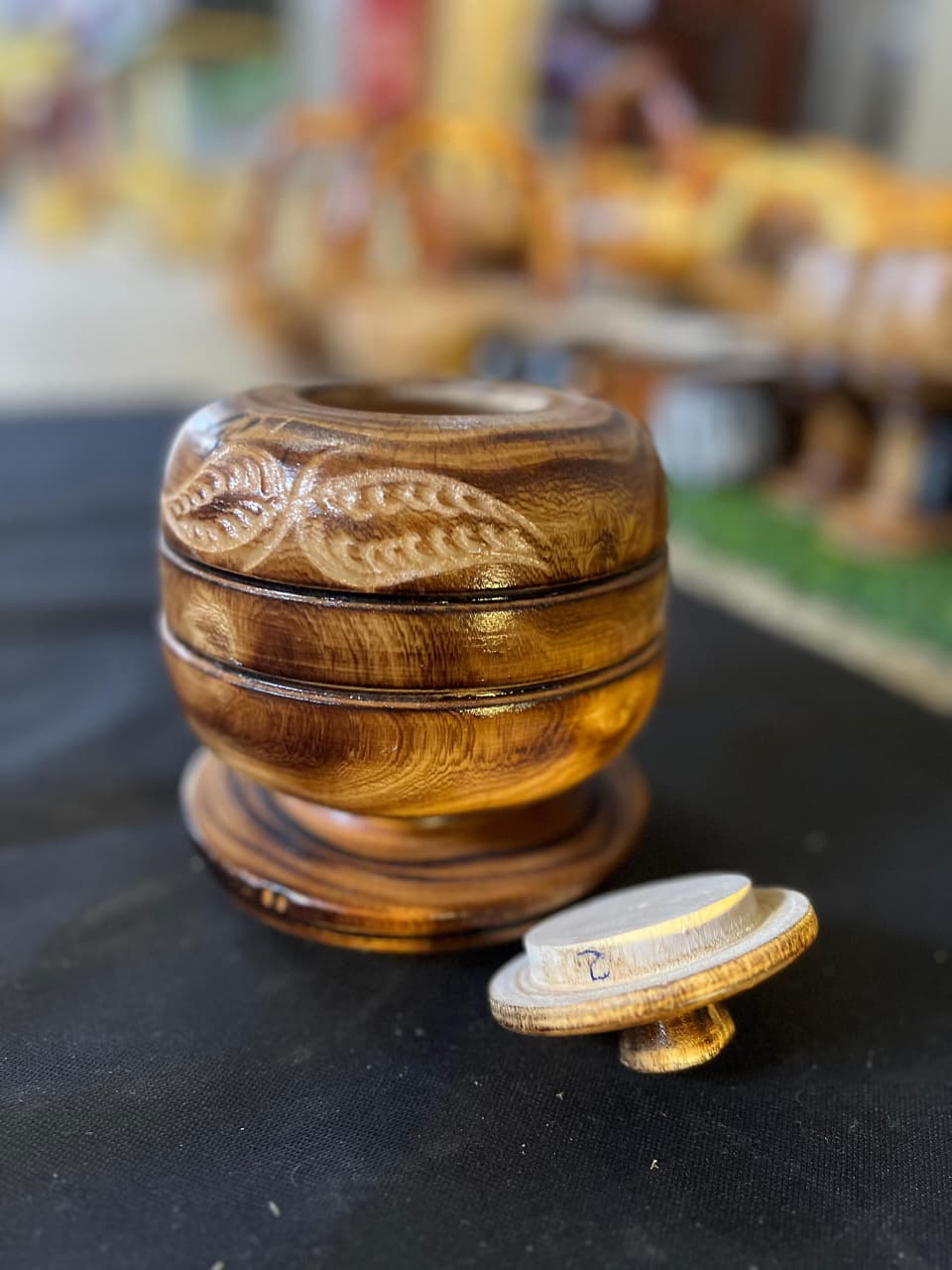 WOODEN SUGAR DISH